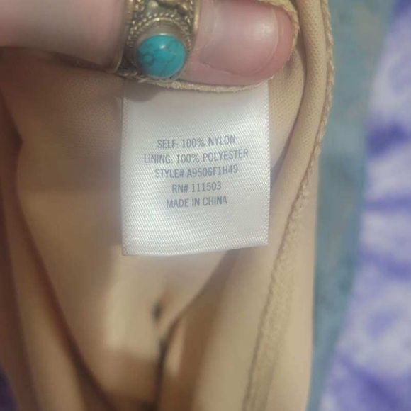 NWT Francesca's Women's Teal Mint Lace Over Tan Body Dress Size Small - Picture 11 of 12